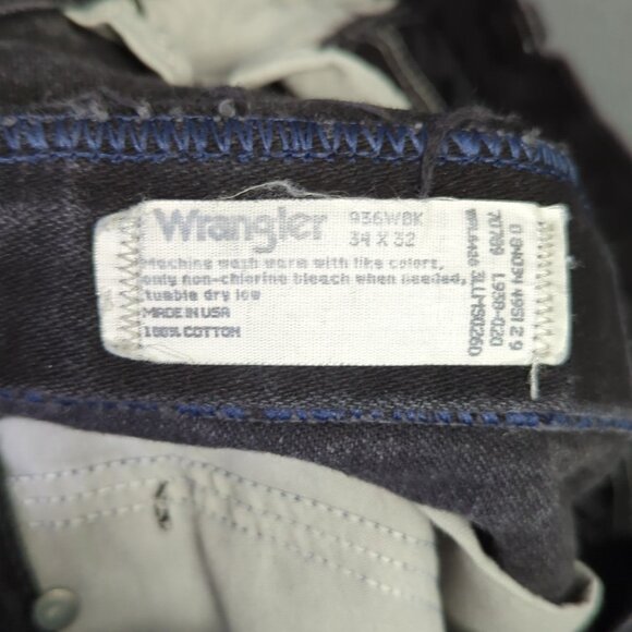 Wrangler VTG Jeans Mens 34x32 Black 936 WBK Slim Cowboy Cut Slim Fit Made In USA - Picture 9 of 10